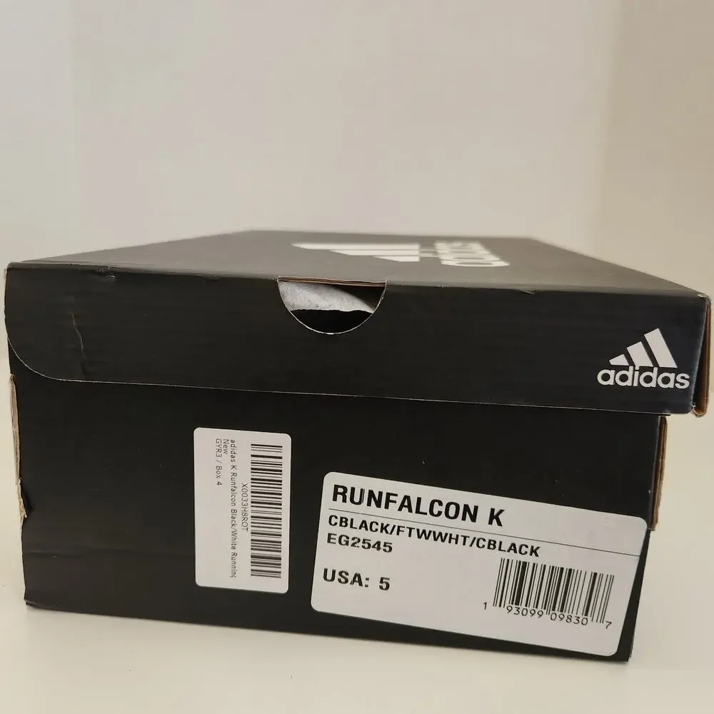 adidas K Runfalcon Black/White Running Shoes 5